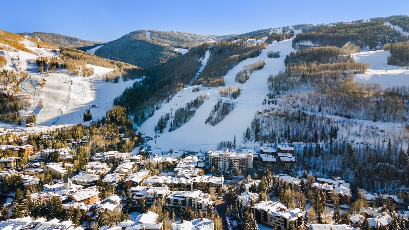 Vail Colorado ski resort village and mountains
